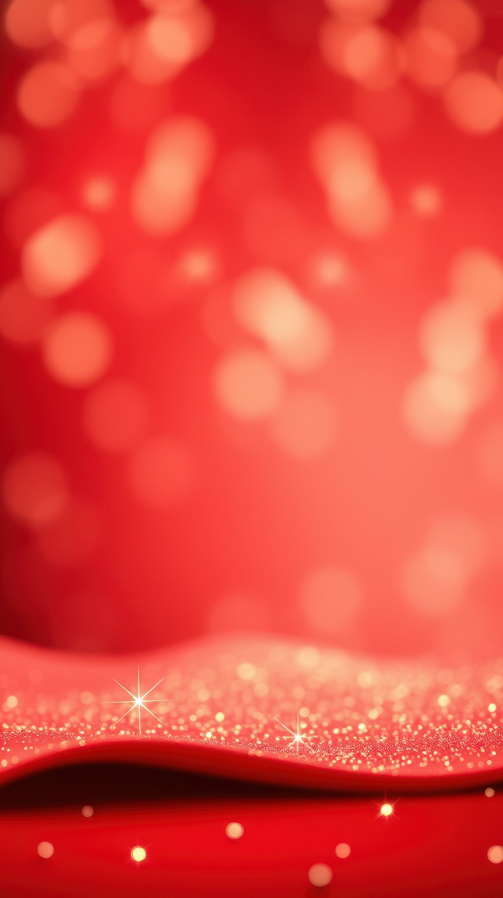 Sparkling red background with shimmering bokeh lights creates a festive atmosphere for celebrations and events
